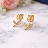 Gold Tone Tulip Earrings