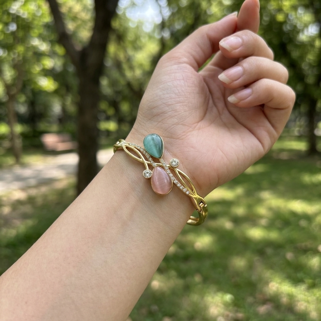 Luxury Pastel Stone Statement Bracelet