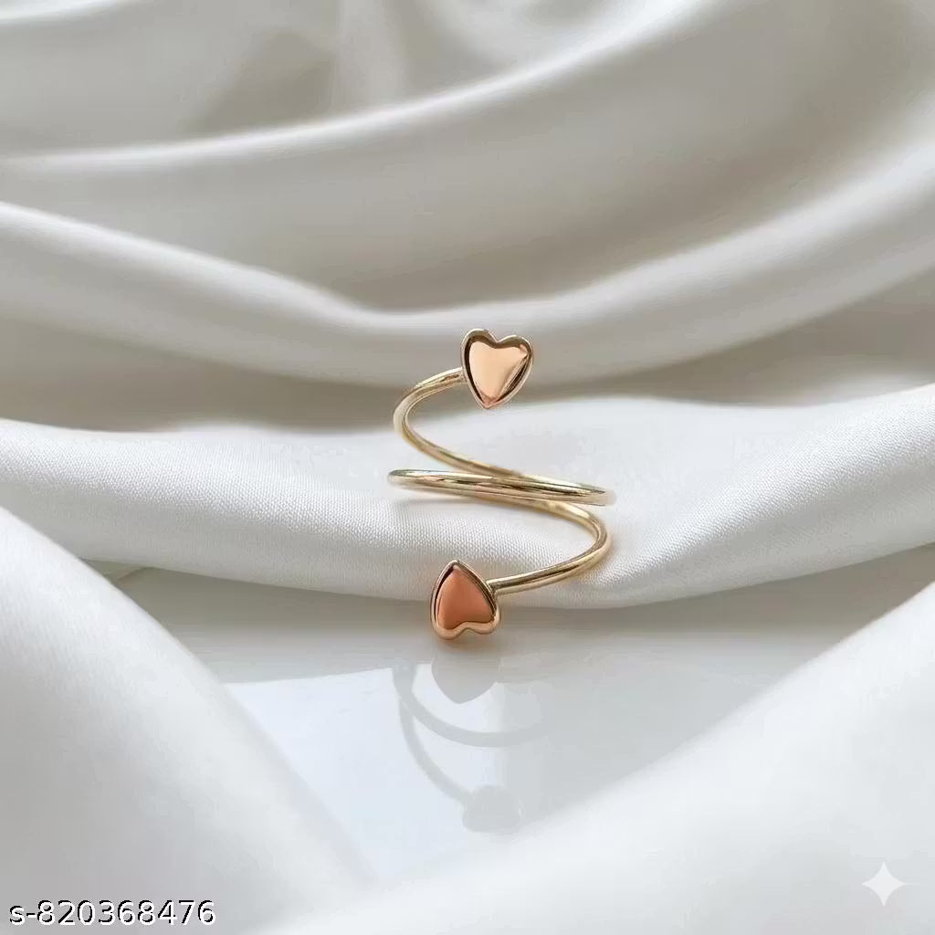Twin Love Spiral Ring