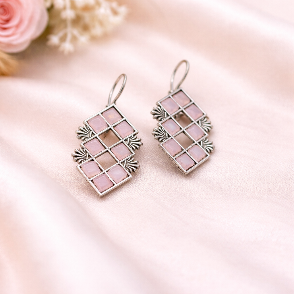 Oxidised Gemstone Earrings