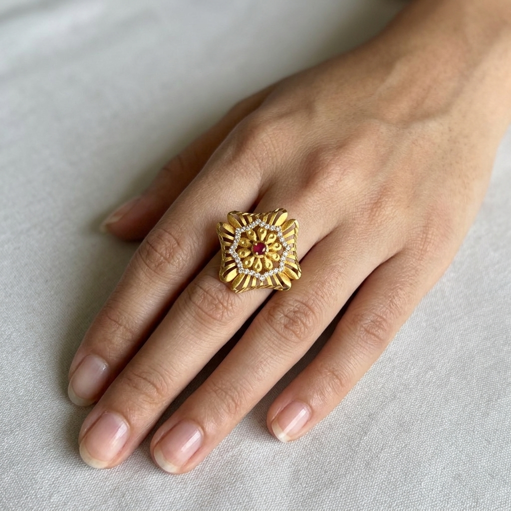 Modern Triangle Ring Sleek Geometric Design